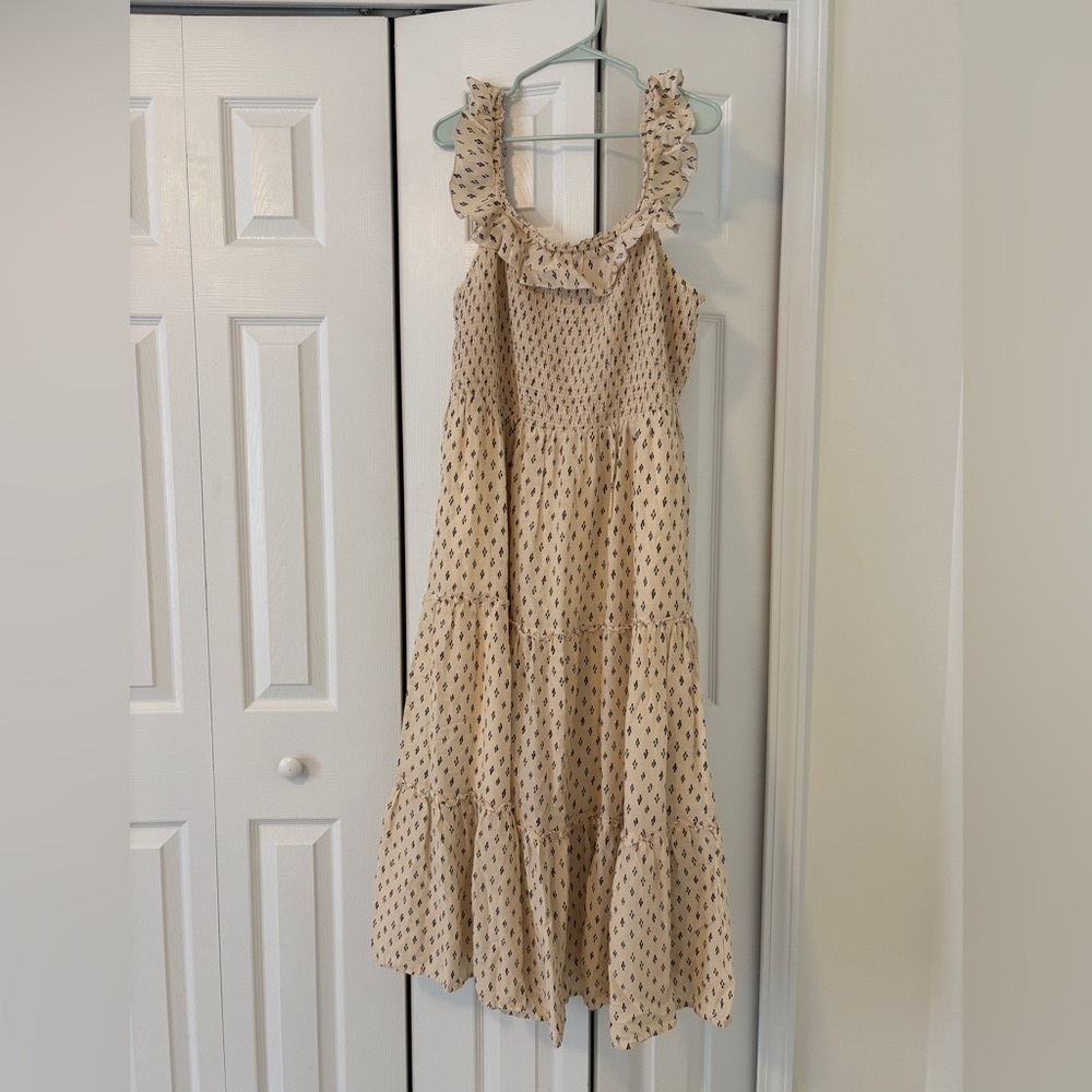 Old Navy Cream and Black Patterned Dress - XL
